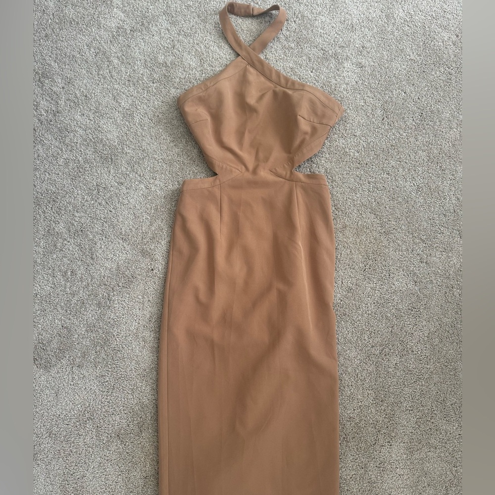 Revolve open back halter dress